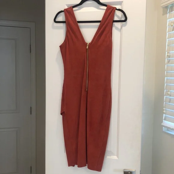 Privy orange faux suede mini dress - S - Picture 2 of 2